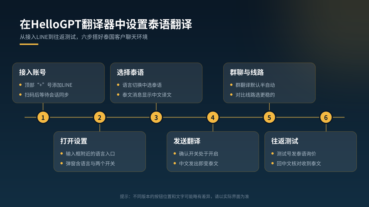 在HelloGPT翻译器中设置泰语聊天翻译的步骤