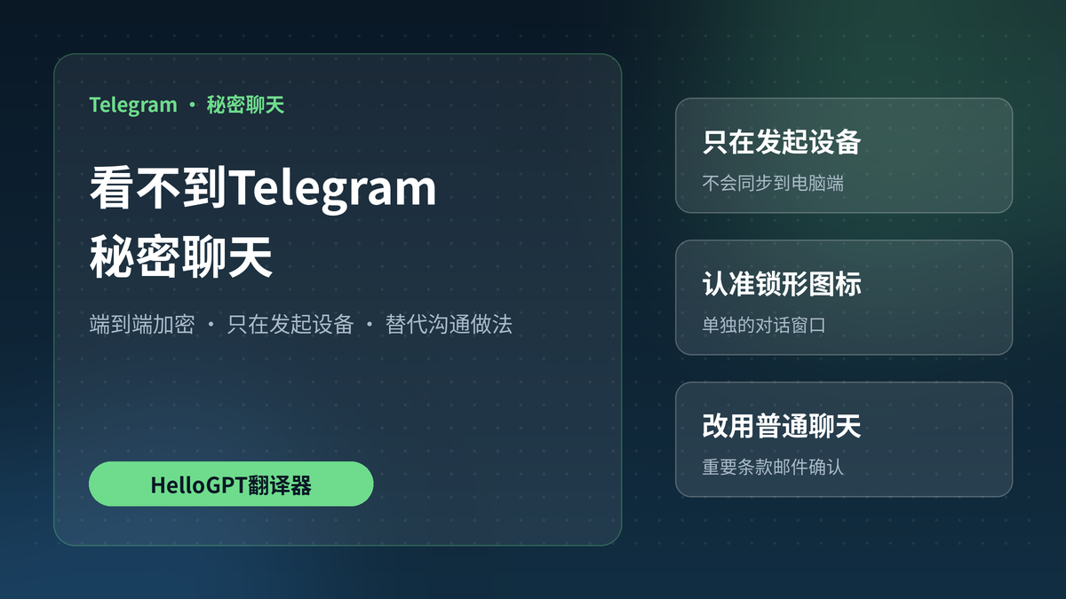 HelloGPT翻译器看不到Telegram秘密聊天封面图