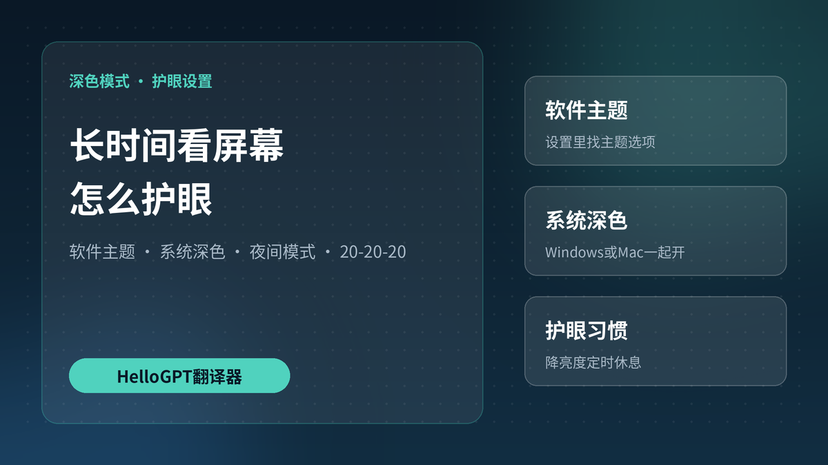 HelloGPT翻译器深色模式与护眼设置封面图