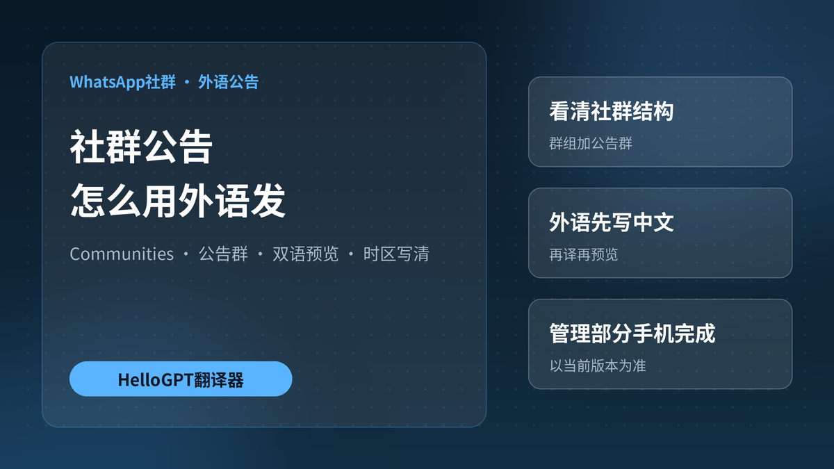 HelloGPT翻译器WhatsApp社群外语公告封面图