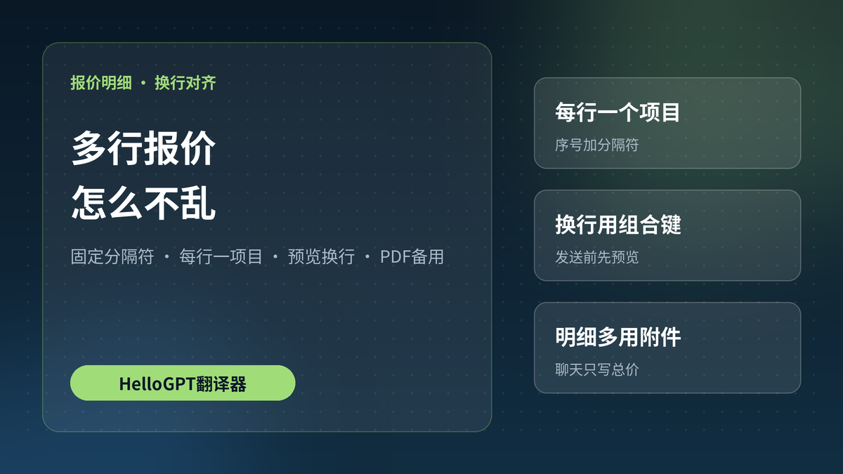 HelloGPT翻译器多行报价明细换行对齐封面图