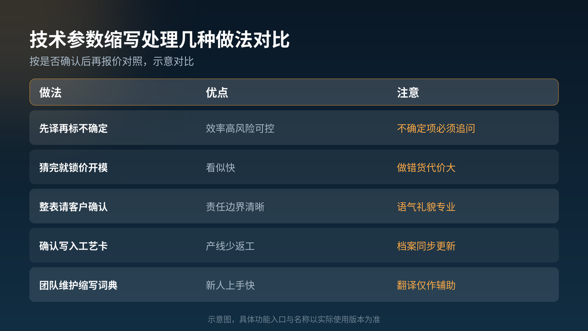 HelloGPT翻译器技术参数缩写处理对照示意图