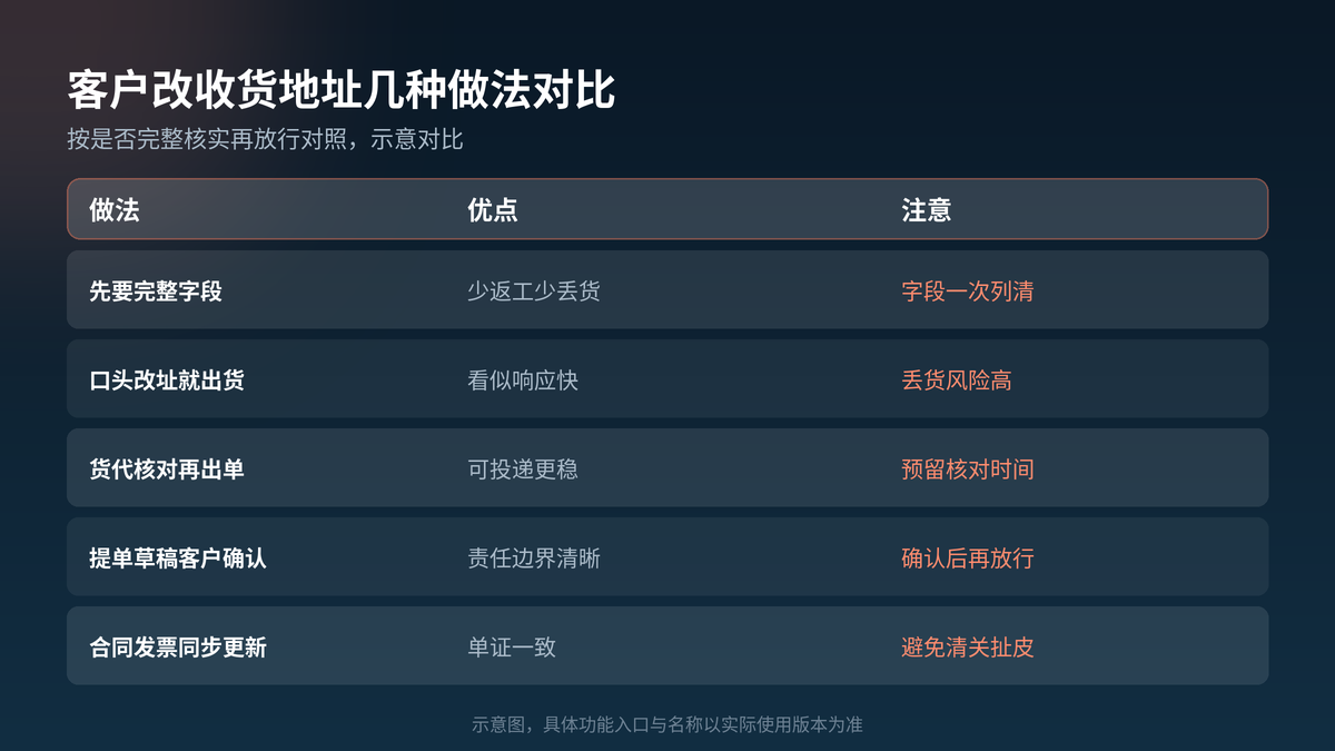 HelloGPT翻译器客户改收货地址做法对照示意图
