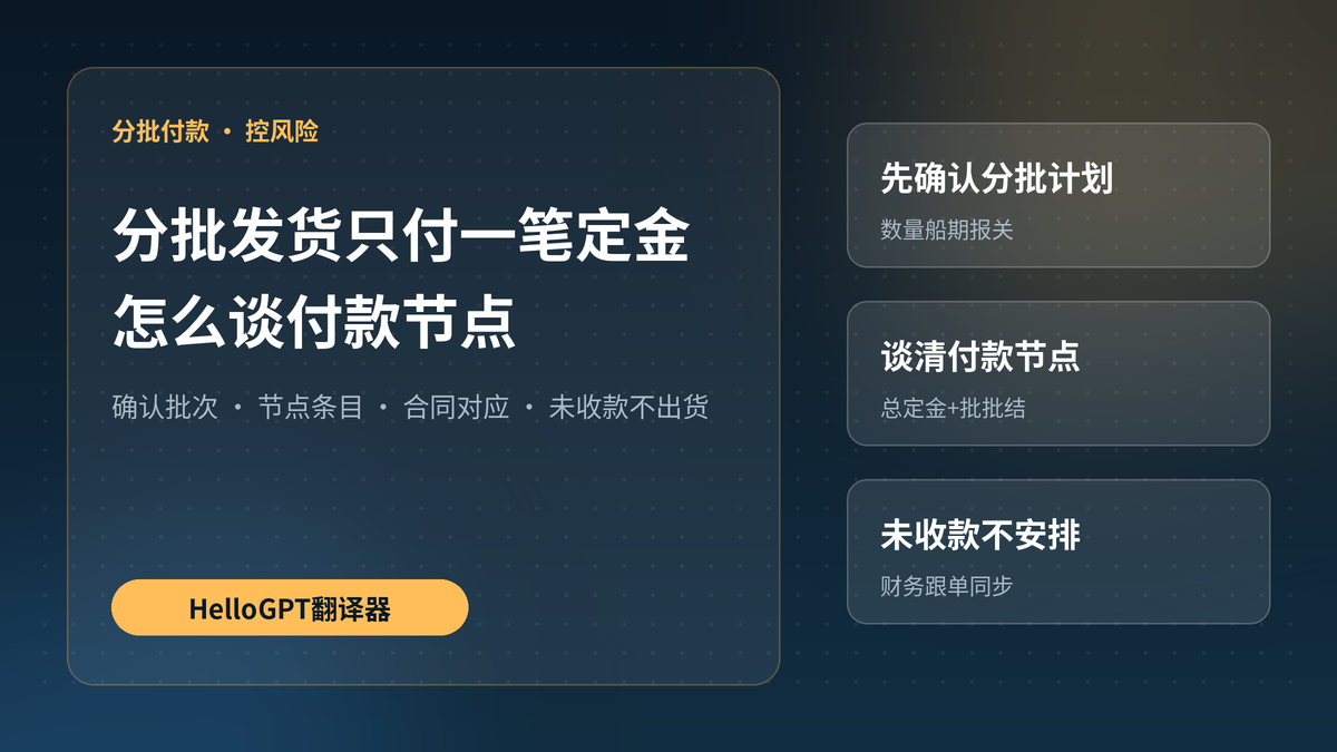 HelloGPT翻译器分批付款节点谈判封面图