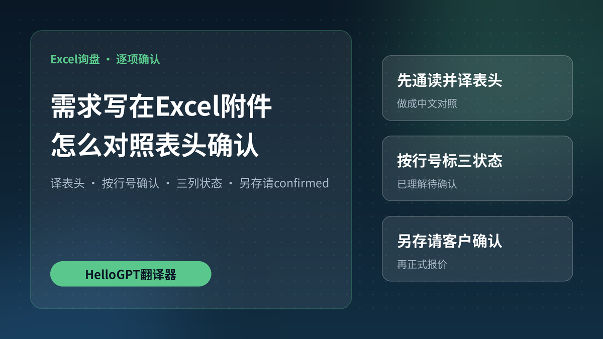 HelloGPT翻译器Excel询盘规格确认封面图