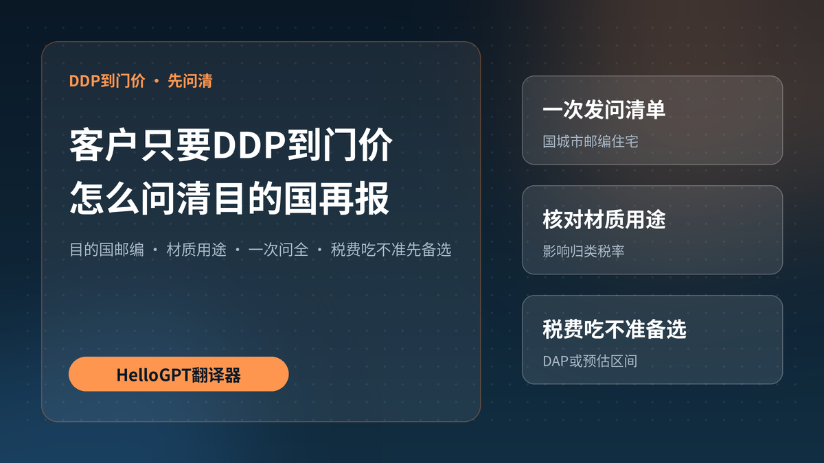 HelloGPT翻译器DDP到门价问询与报价封面图
