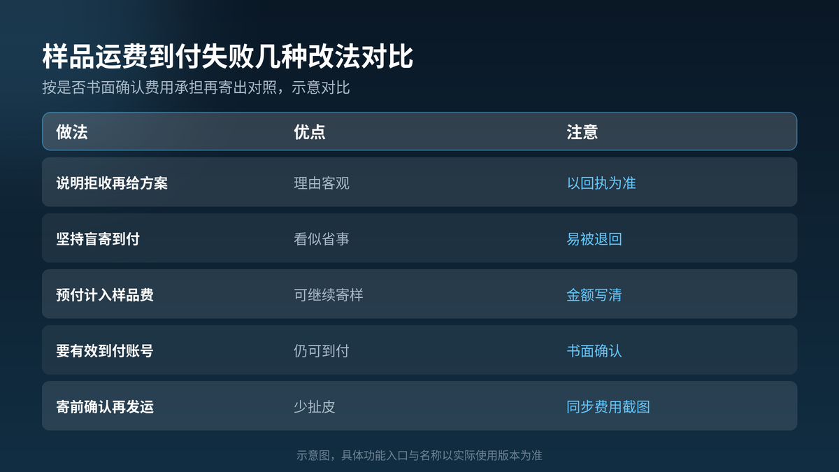 HelloGPT翻译器样品运费到付改预付做法对照示意图