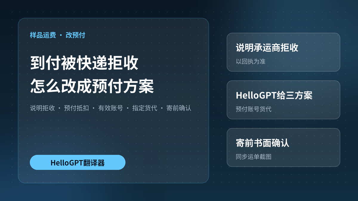 HelloGPT翻译器样品运费改预付方案封面图