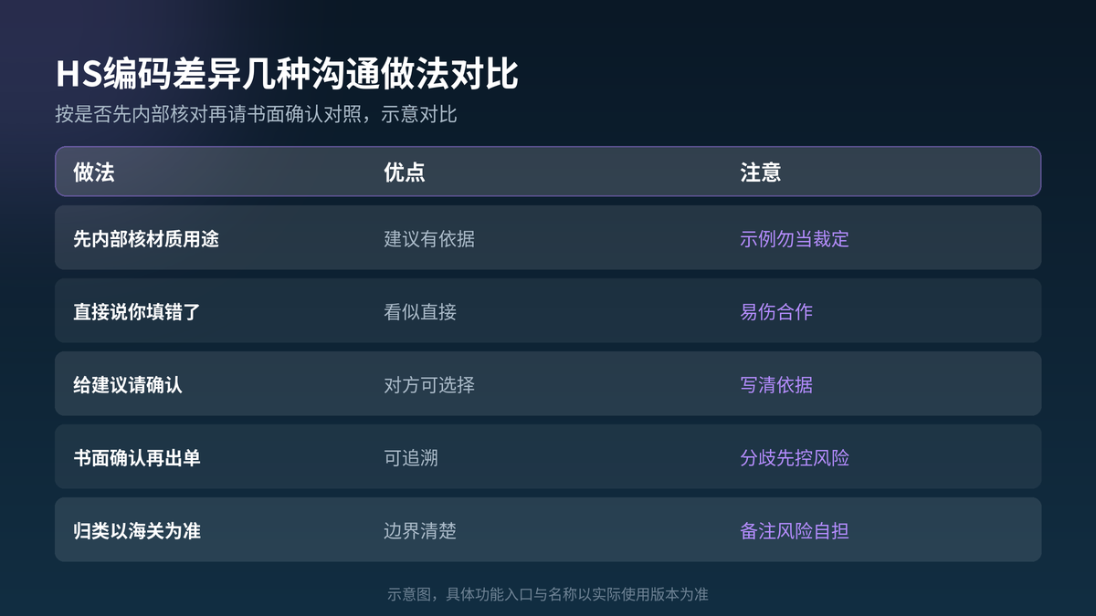 HelloGPT翻译器HS编码差异沟通做法对照示意图