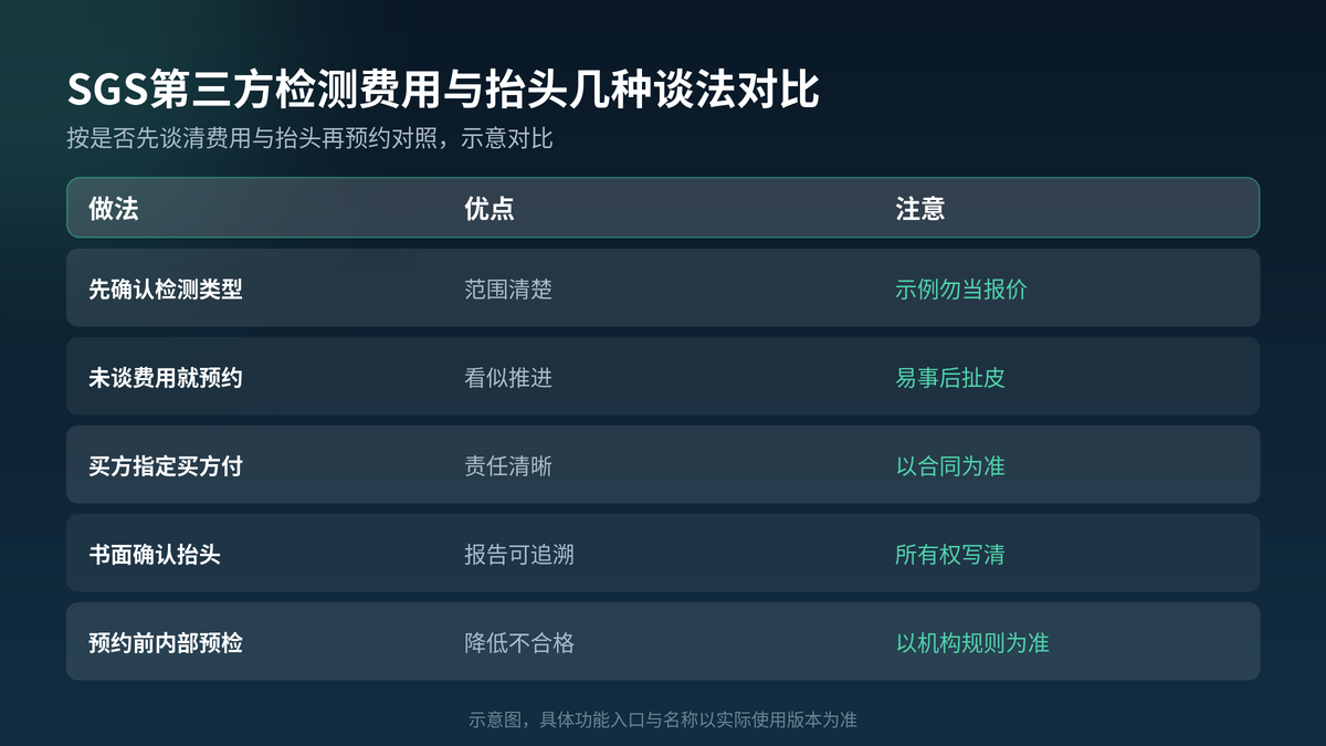 HelloGPT翻译器SGS检测费用与抬头做法对照示意图