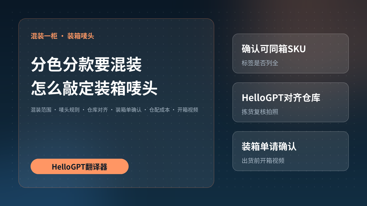 HelloGPT翻译器确认混装装箱与唛头规则封面图