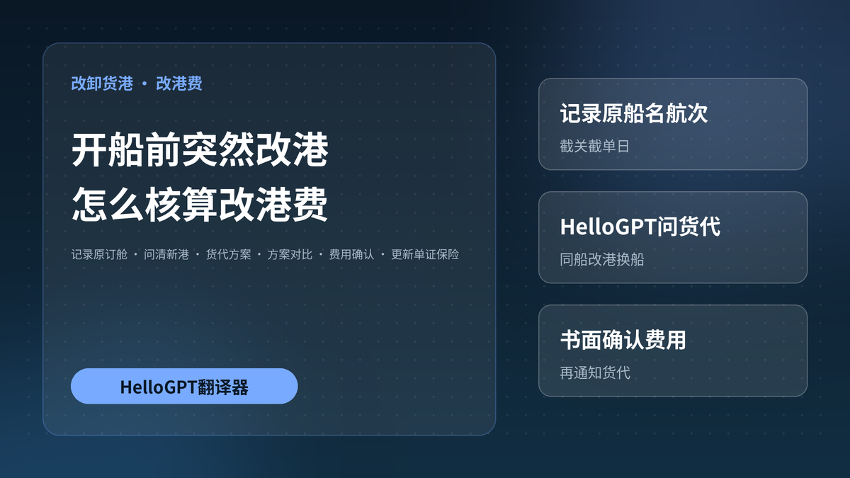 HelloGPT翻译器评估改卸货港费用封面图