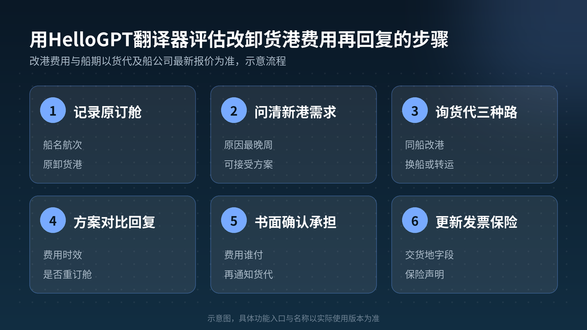 用HelloGPT翻译器核算改港费再答复步骤示意图