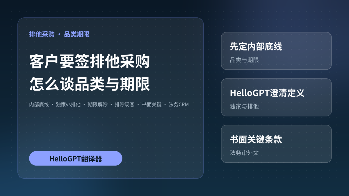 HelloGPT翻译器谈排他采购品类与期限封面图