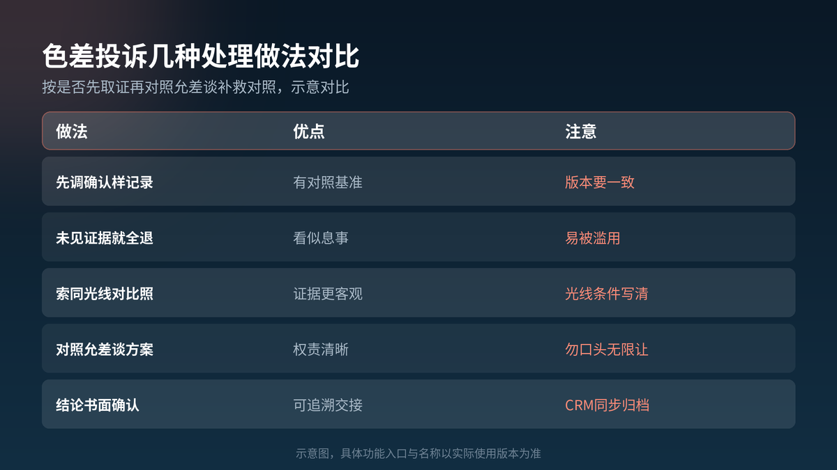 HelloGPT翻译器色差投诉处理做法对照示意图